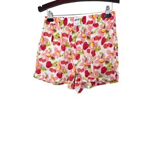 Aerie Floral Print Lightweight Pajama Festival Beach Shorts Pink & Red Size M